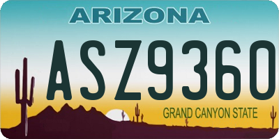 AZ license plate ASZ9360