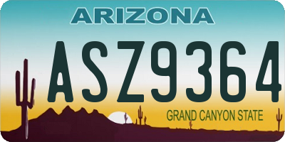 AZ license plate ASZ9364