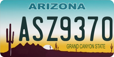 AZ license plate ASZ9370
