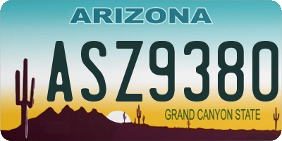 AZ license plate ASZ9380