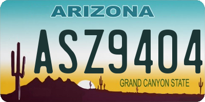 AZ license plate ASZ9404