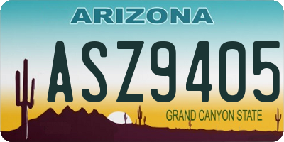 AZ license plate ASZ9405