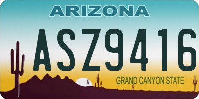 AZ license plate ASZ9416