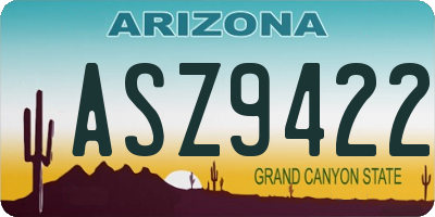 AZ license plate ASZ9422