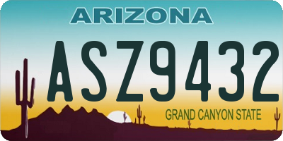 AZ license plate ASZ9432