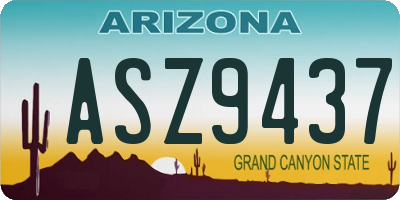 AZ license plate ASZ9437