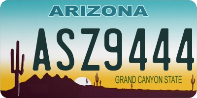 AZ license plate ASZ9444