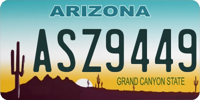AZ license plate ASZ9449