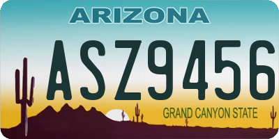 AZ license plate ASZ9456