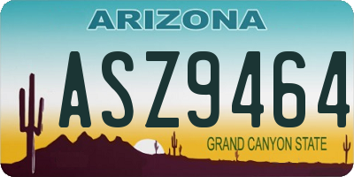 AZ license plate ASZ9464