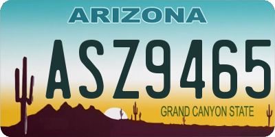 AZ license plate ASZ9465