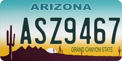 AZ license plate ASZ9467