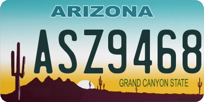 AZ license plate ASZ9468