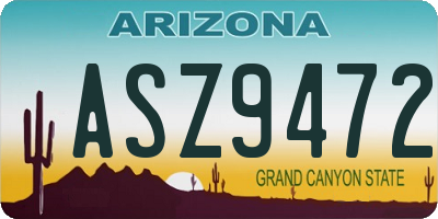 AZ license plate ASZ9472