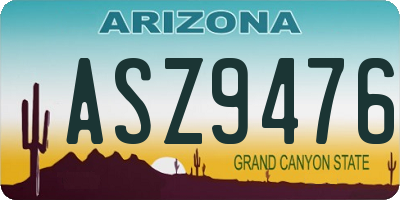 AZ license plate ASZ9476