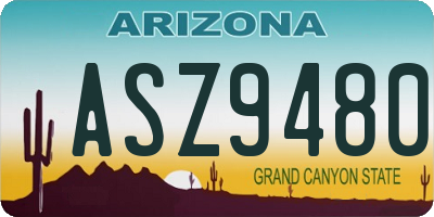 AZ license plate ASZ9480
