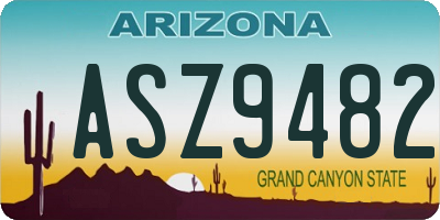 AZ license plate ASZ9482
