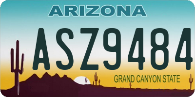 AZ license plate ASZ9484