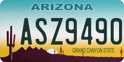AZ license plate ASZ9490