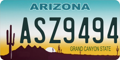 AZ license plate ASZ9494