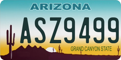 AZ license plate ASZ9499