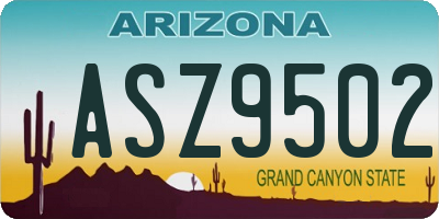 AZ license plate ASZ9502