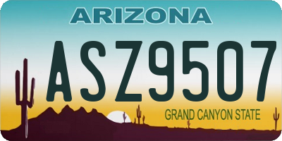AZ license plate ASZ9507