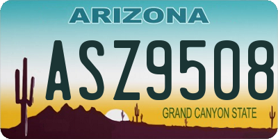 AZ license plate ASZ9508