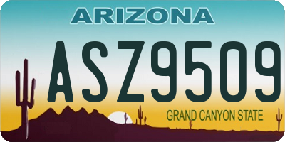 AZ license plate ASZ9509