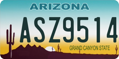 AZ license plate ASZ9514