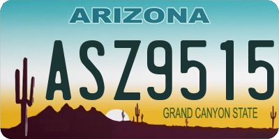 AZ license plate ASZ9515