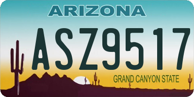 AZ license plate ASZ9517