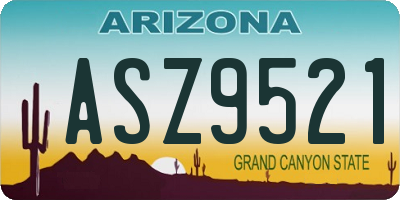 AZ license plate ASZ9521