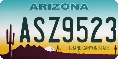 AZ license plate ASZ9523