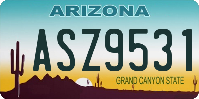 AZ license plate ASZ9531
