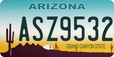 AZ license plate ASZ9532