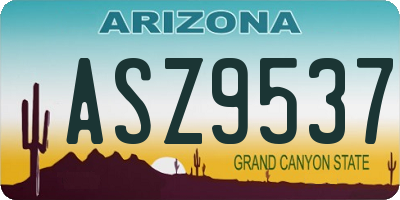 AZ license plate ASZ9537