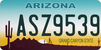 AZ license plate ASZ9539