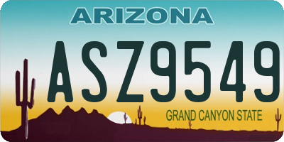 AZ license plate ASZ9549