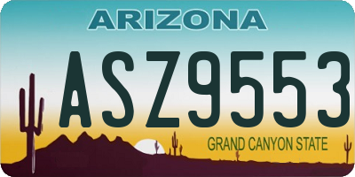 AZ license plate ASZ9553