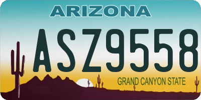 AZ license plate ASZ9558