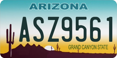 AZ license plate ASZ9561