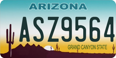 AZ license plate ASZ9564