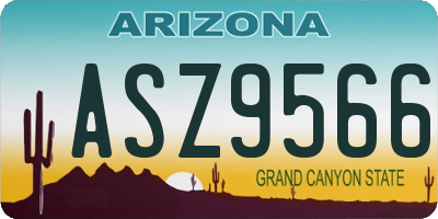 AZ license plate ASZ9566