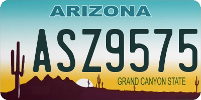 AZ license plate ASZ9575