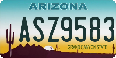 AZ license plate ASZ9583