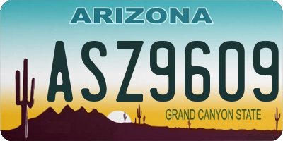 AZ license plate ASZ9609
