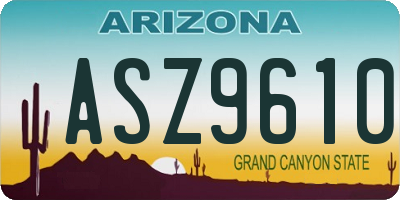 AZ license plate ASZ9610
