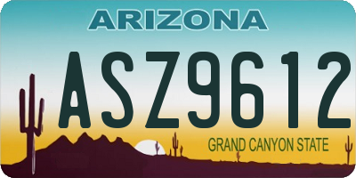 AZ license plate ASZ9612