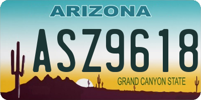 AZ license plate ASZ9618